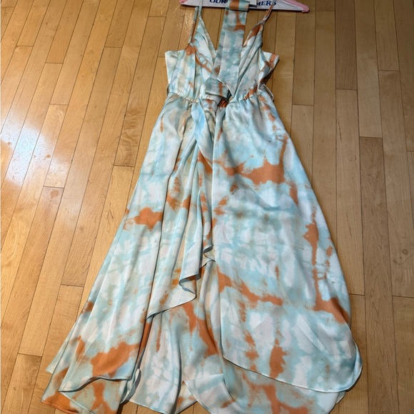 Petal & Pup Tie-Dye Dress in Orange, Blue and White - Picture 5 of 5